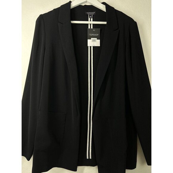 Topshop Black Open Front Blazer Size 6 NWT - Picture 4 of 8